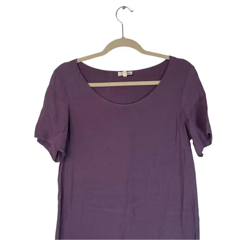 Aritzia Wilfred Free Teigen Dress Size M Purple Short Sleeve Midi Casual Minimal